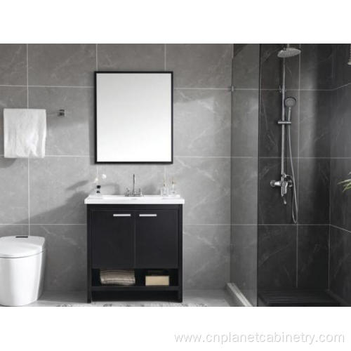 Custom Black Small Floor Standing Bathroom Vanity Cabinets